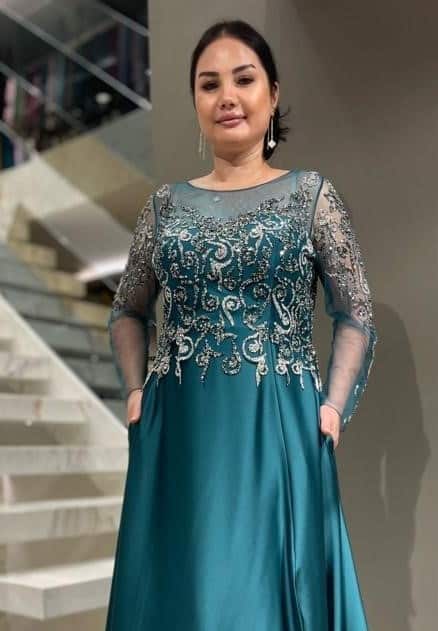 Rochie Lunga Verde cu Dantela DYA692