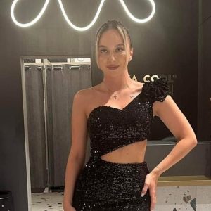 Rochie Lunga Negru cu Paiete DYA735