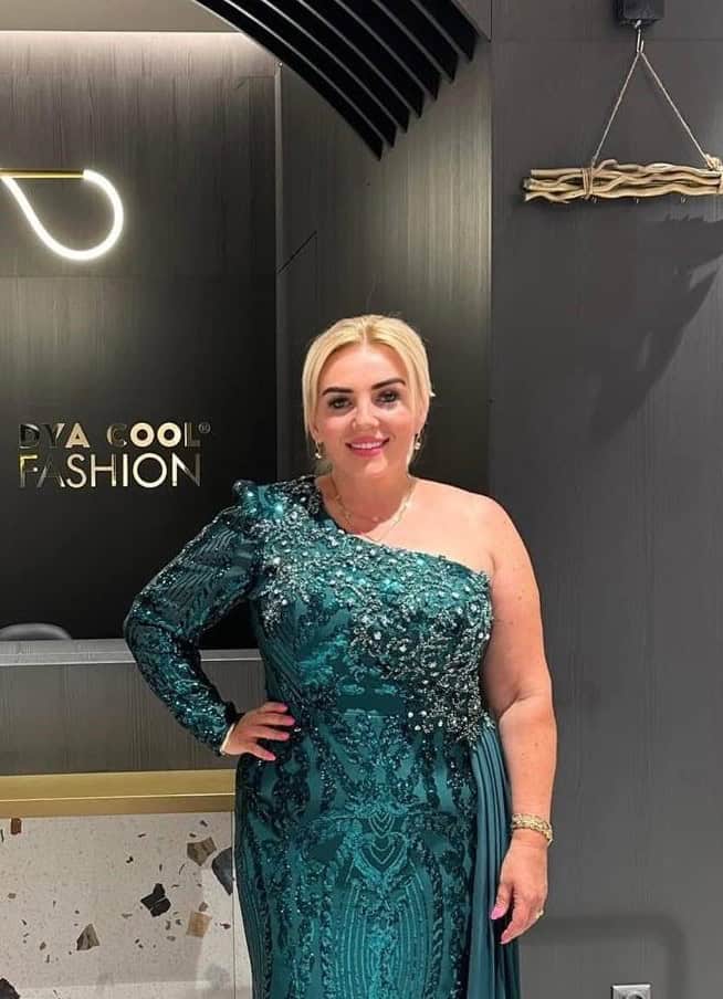 Rochie Lunga Lux Verde DYA737 - imagine 3