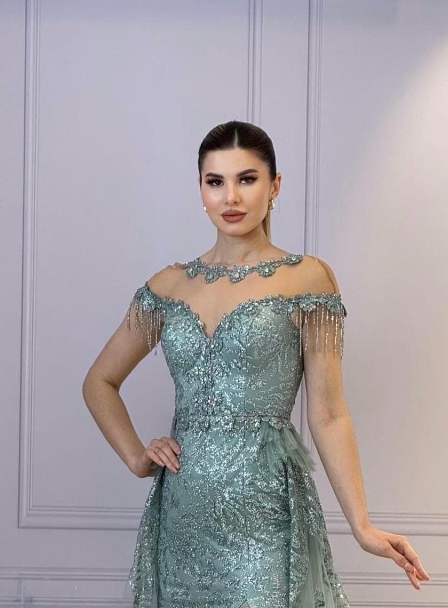 Rochie Lunga Lux Verde Menta DYA742