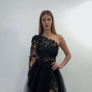 Rochie Lunga Negru Tull DYA785