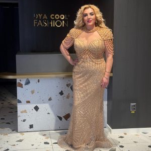 Rochie Lux Crem cu Margele DYA796