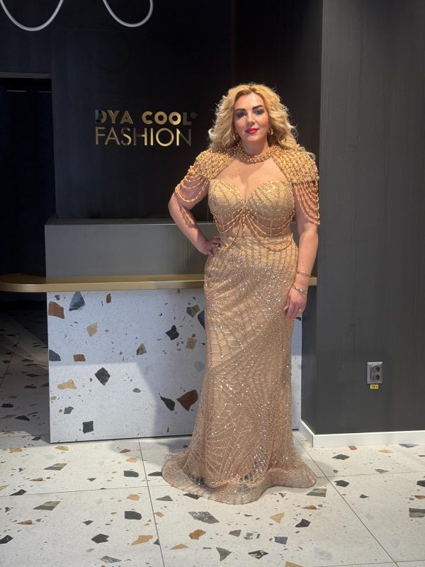 Rochie Lux Crem cu Margele DYA796