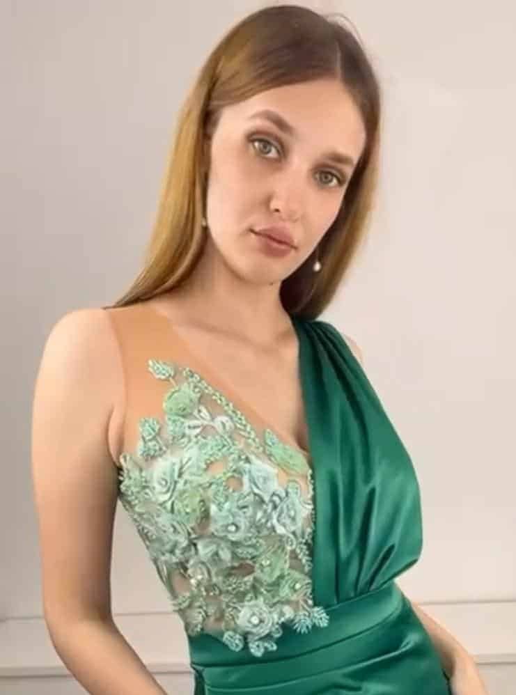 Rochie Lunga Tafta Verde DYA793