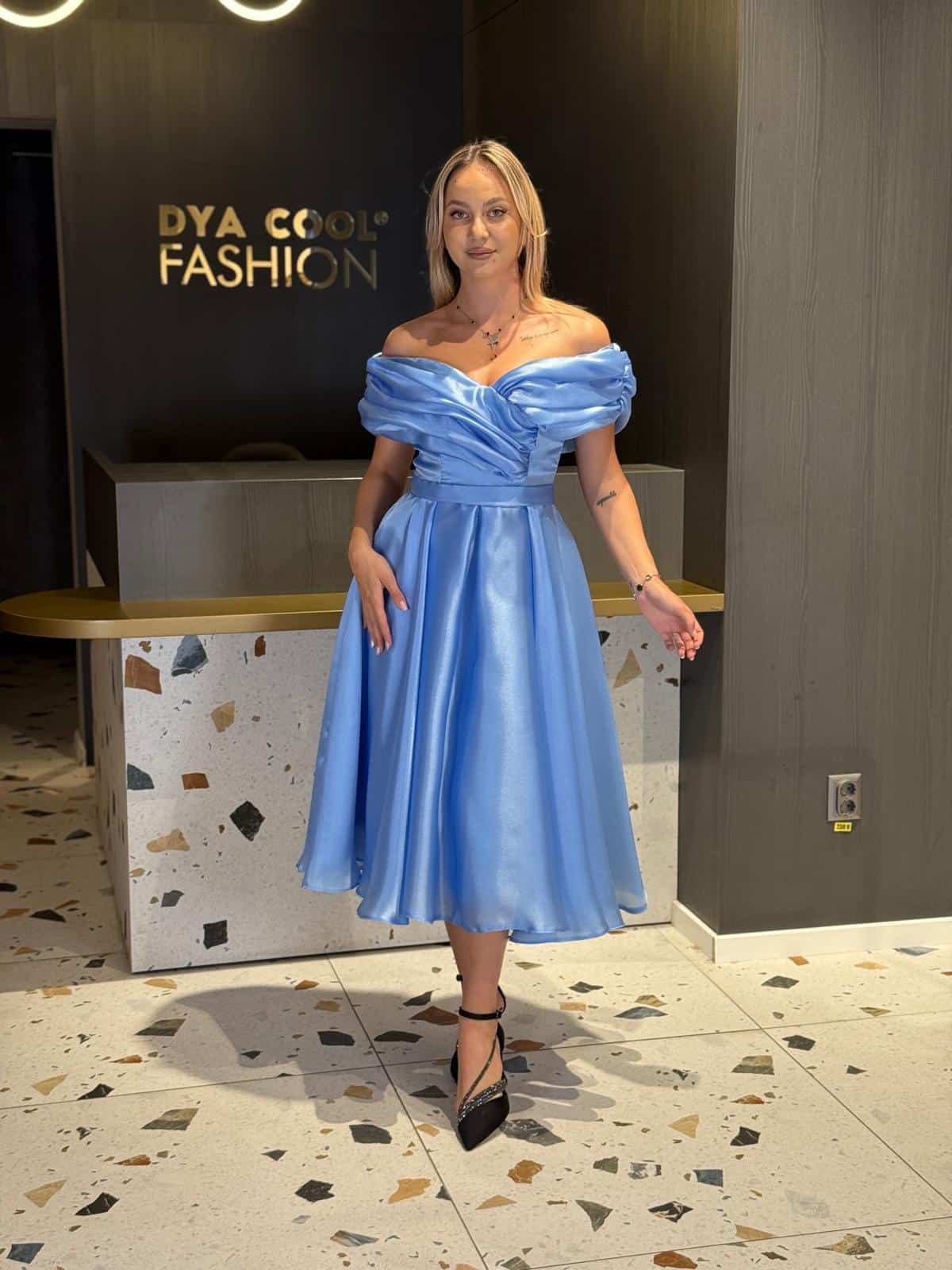 Rochie Midi Princess Albastru  DYA826 - imagine 6
