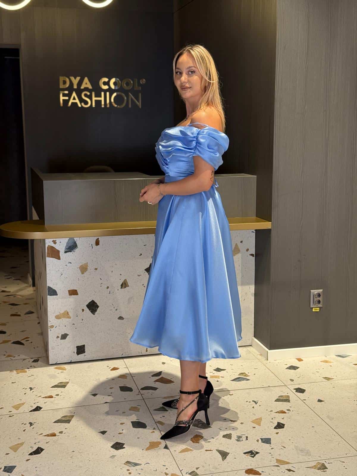 Rochie Midi Princess Albastru  DYA826 - imagine 3