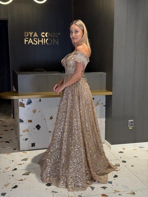 Rochie Lux Eleganta Gold DYA811 - imagine 4