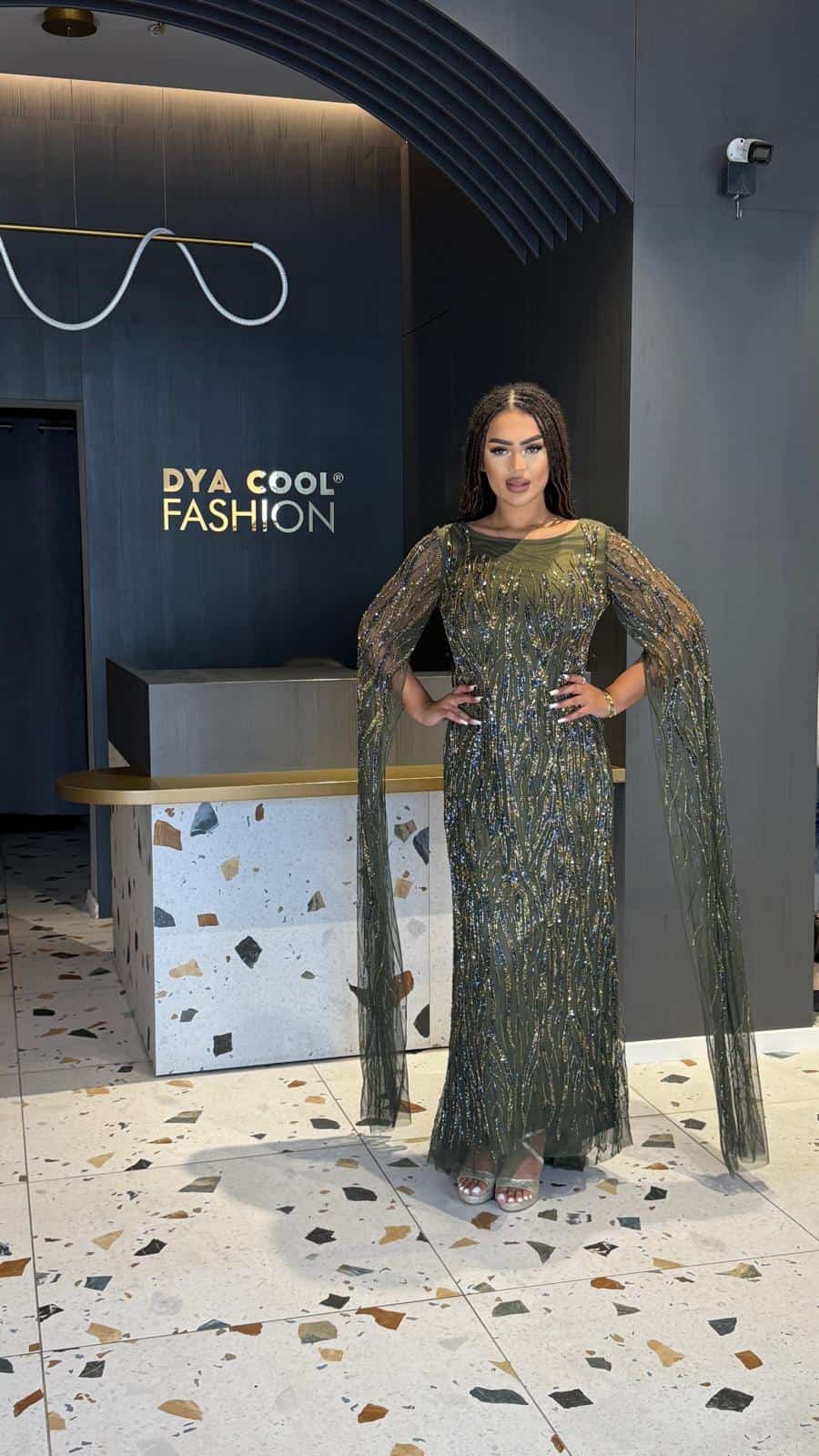 Rochie Lunga Lux Verde DYA839