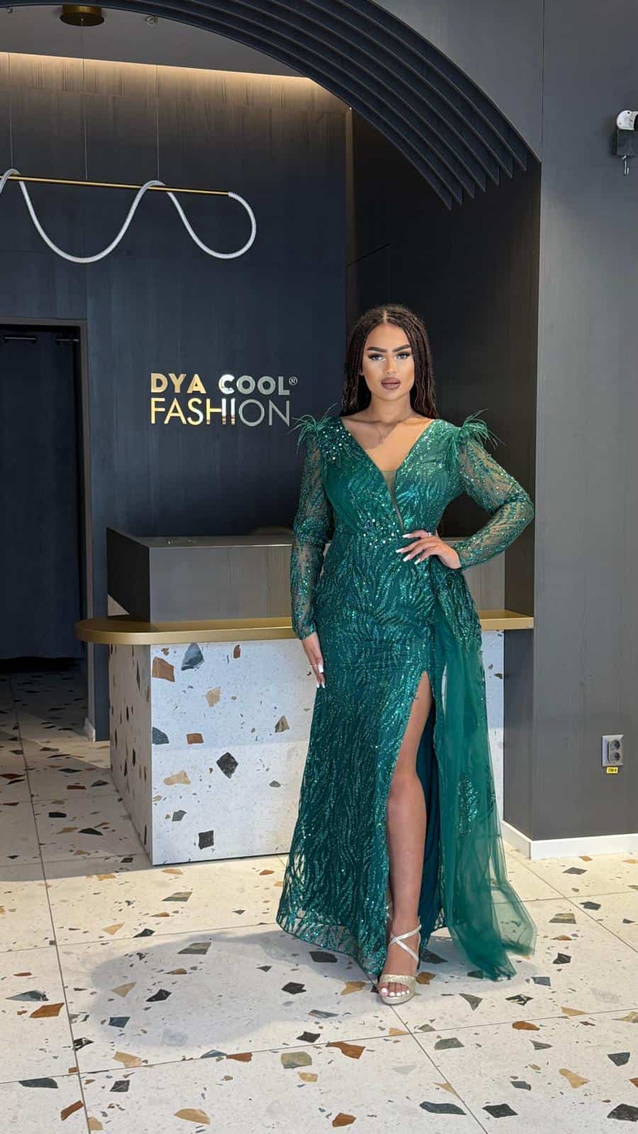Rochie Lunga Lux Verde DYA842