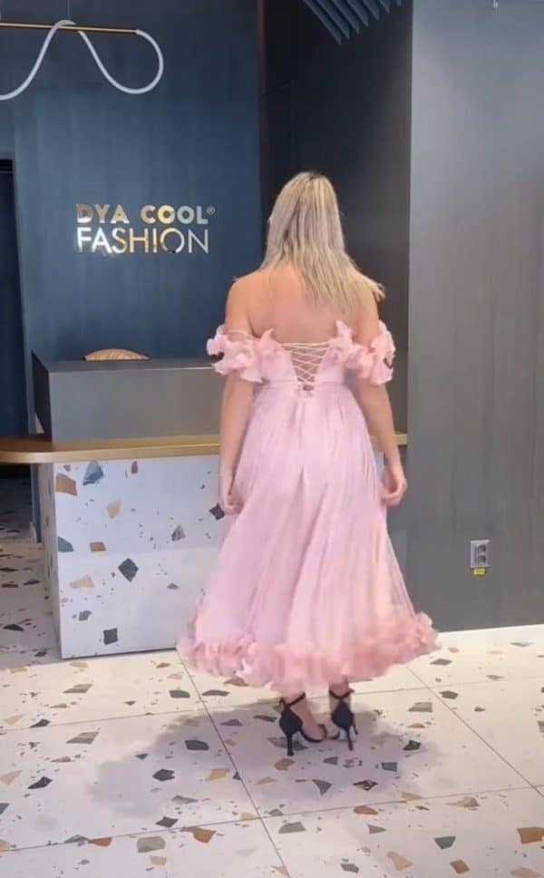 Rochie Midi Eleganta Volane si Pliuri  DYA917 - imagine 6