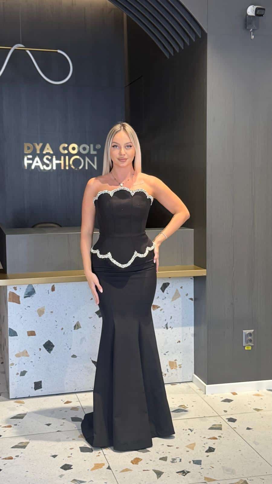 Rochie Lunga Lux Negru Corset DYA894