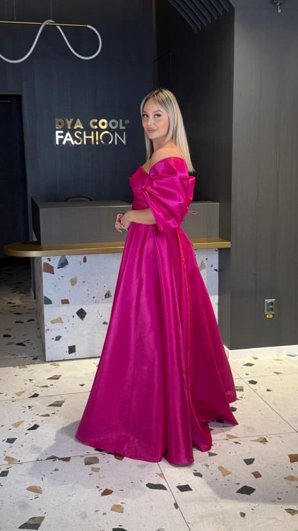 Rochie Lunga Princess Fuxia DYA896 - imagine 6