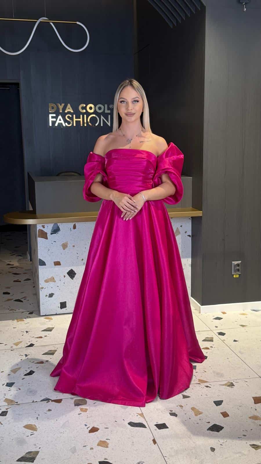 Rochie Lunga Princess Fuxia DYA896 - imagine 4