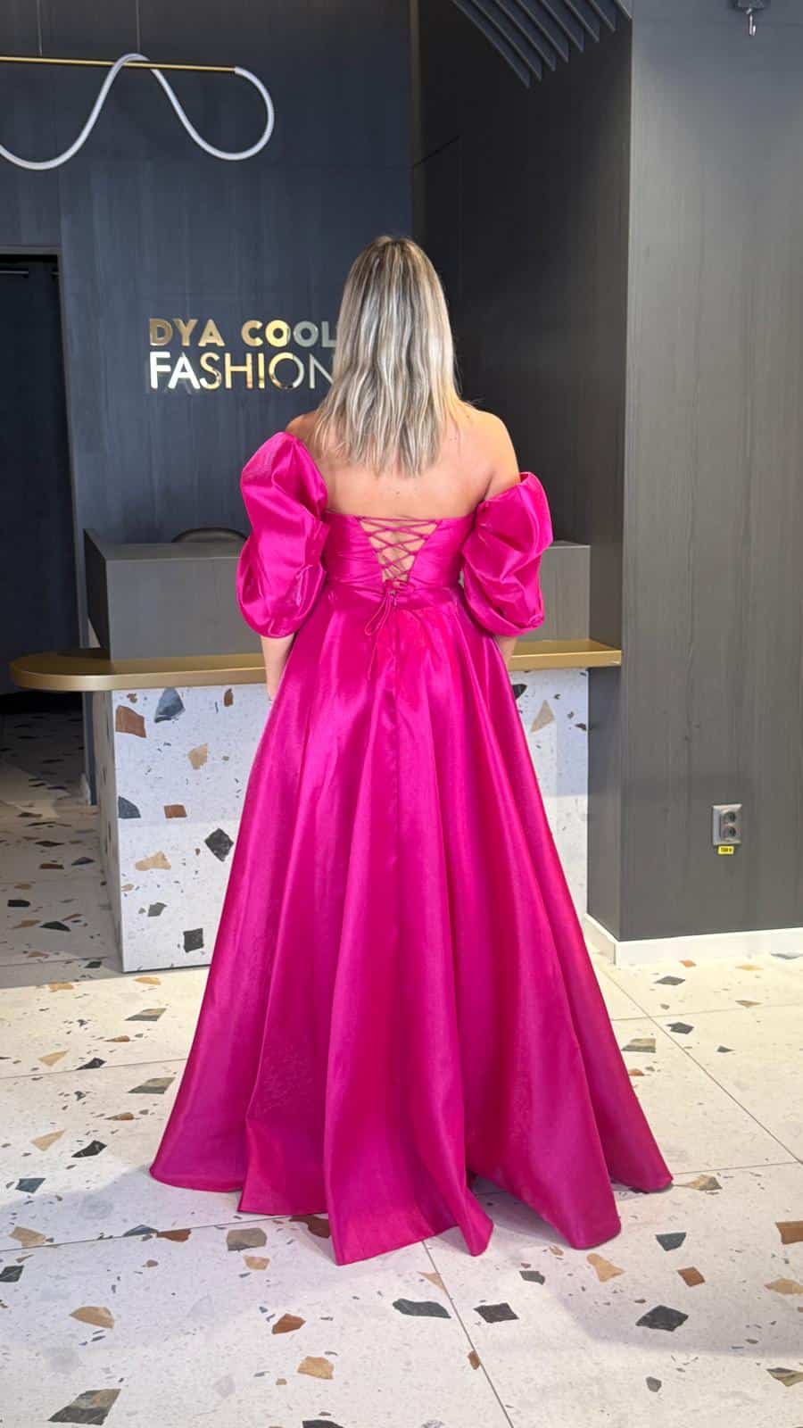 Rochie Lunga Princess Fuxia DYA896 - imagine 5