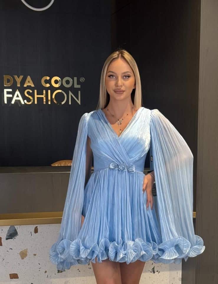 Rochie Scurta Albastru Baby-Blue DYA915