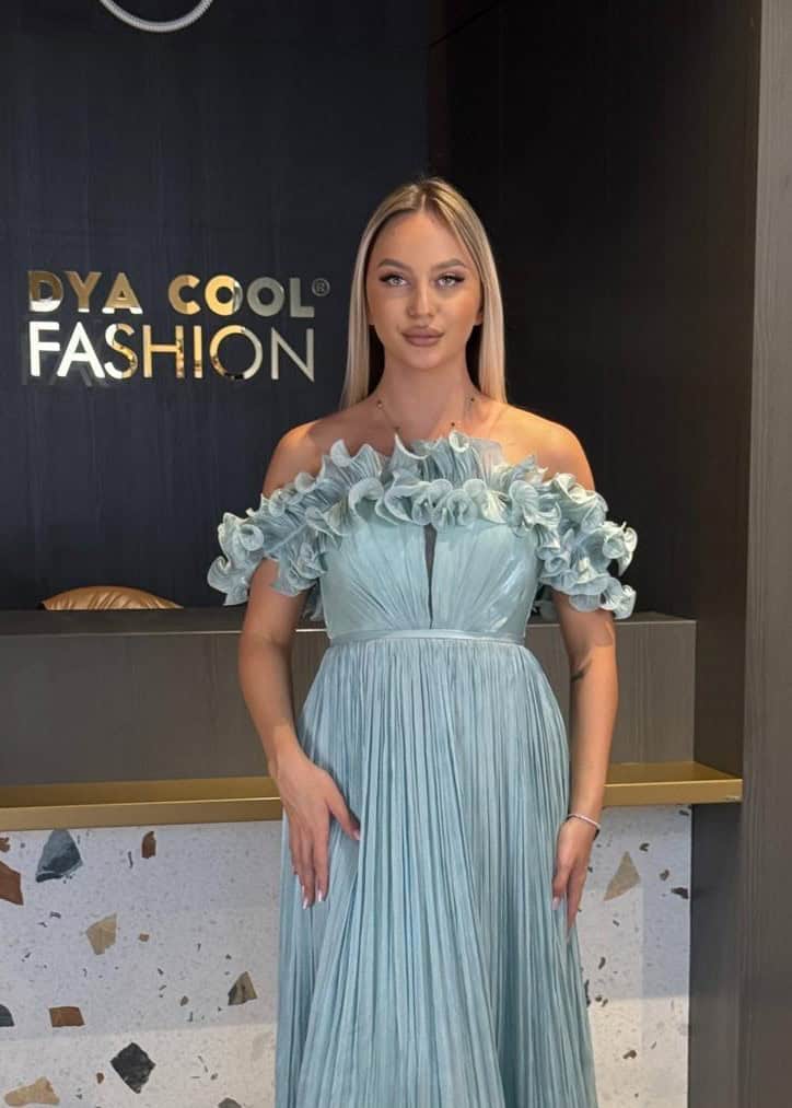 Rochie Midi Eleganta Volane si Pliuri  DYA917