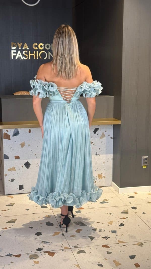 Rochie Midi Eleganta Volane si Pliuri  DYA917 - imagine 5