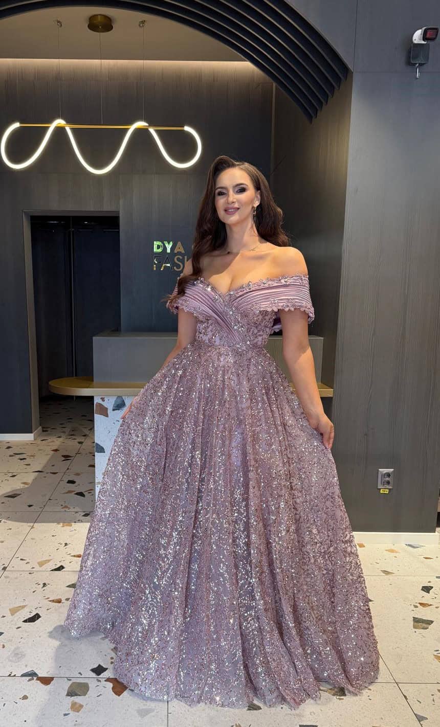 rochie Lux Elegantă Roze DYA799 - imagine 2