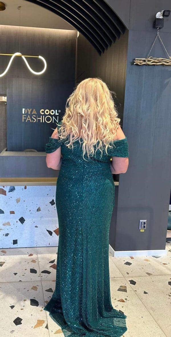 Rochie Lunga Verde DYA848 - imagine 3