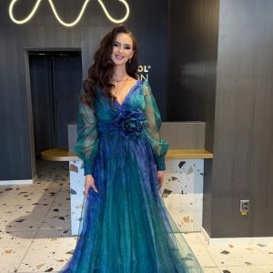 Rochie Lunga Albastru-Verde Degrade DYA925
