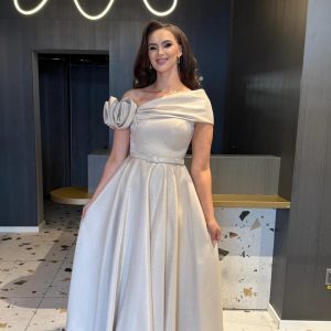 Rochie lunga Princes Ivoire-Gold DYA926