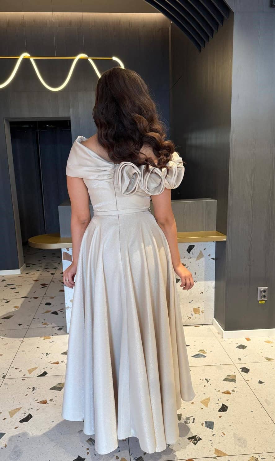 Rochie lunga Princes Ivoire-Gold DYA926 - imagine 4