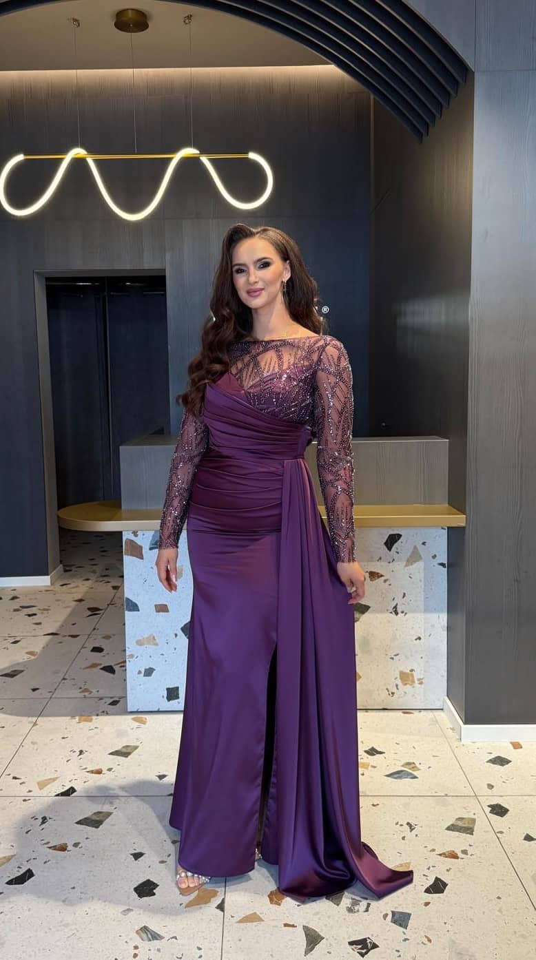 Rochie Lunga Mov Pruna DYA927