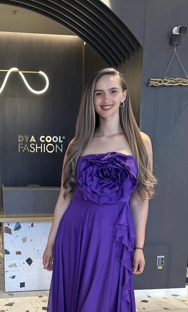 Rochie Lungă Violet Flower DYA813
