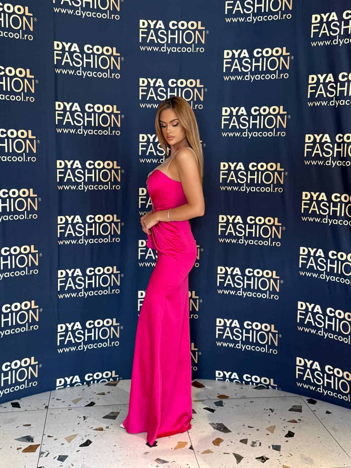 Rochie Lunga Fuxia Model Unic DYA962 - imagine 3