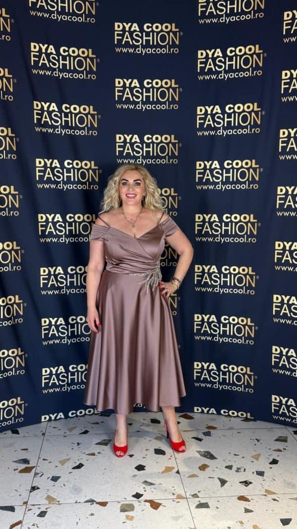 Rochie Midi Mocca cu Pietricele DYA959