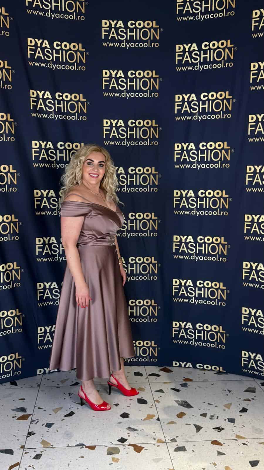 Rochie Midi Mocca cu Pietricele DYA959 - imagine 3