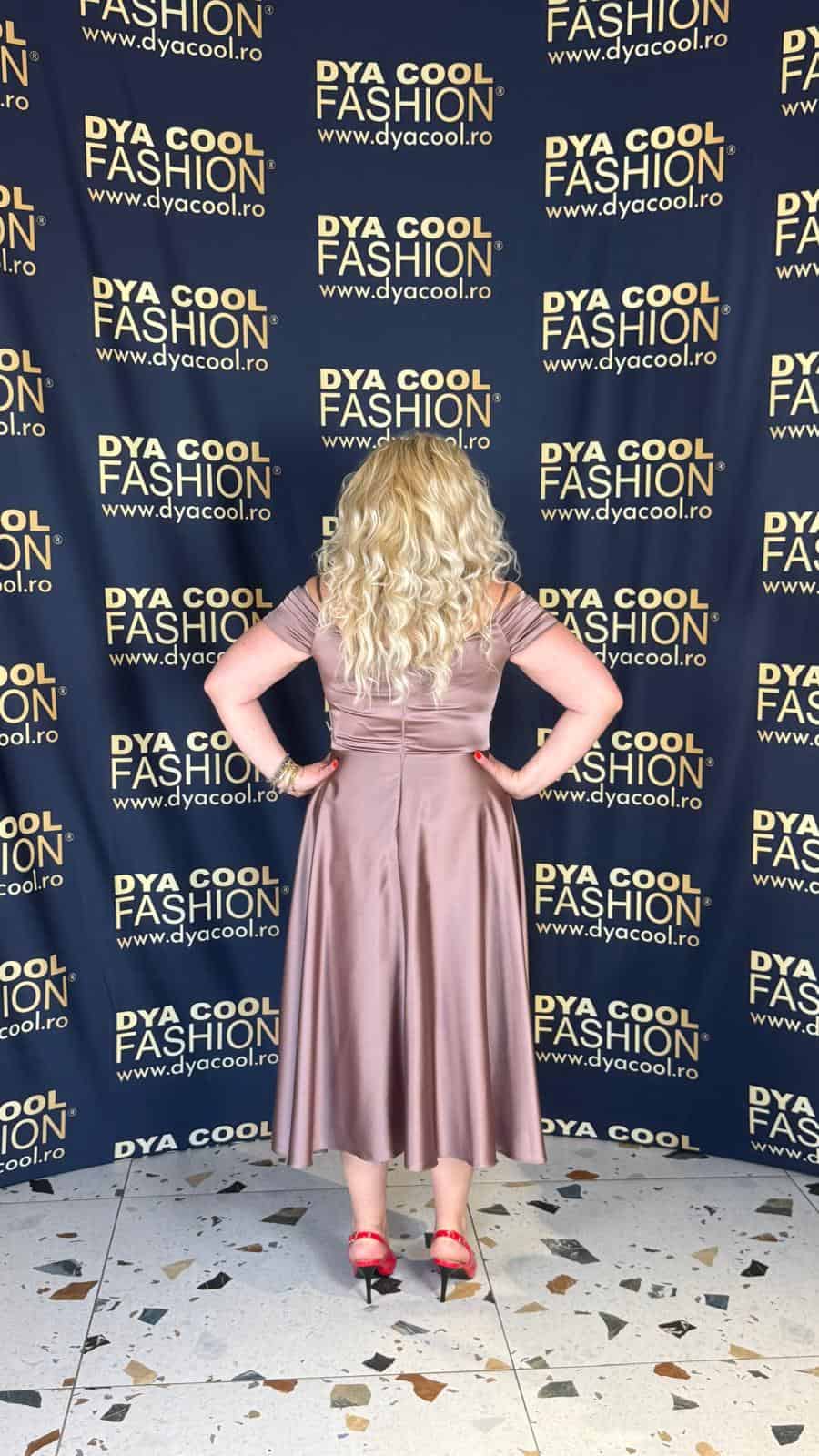 Rochie Midi Mocca cu Pietricele DYA959 - imagine 4
