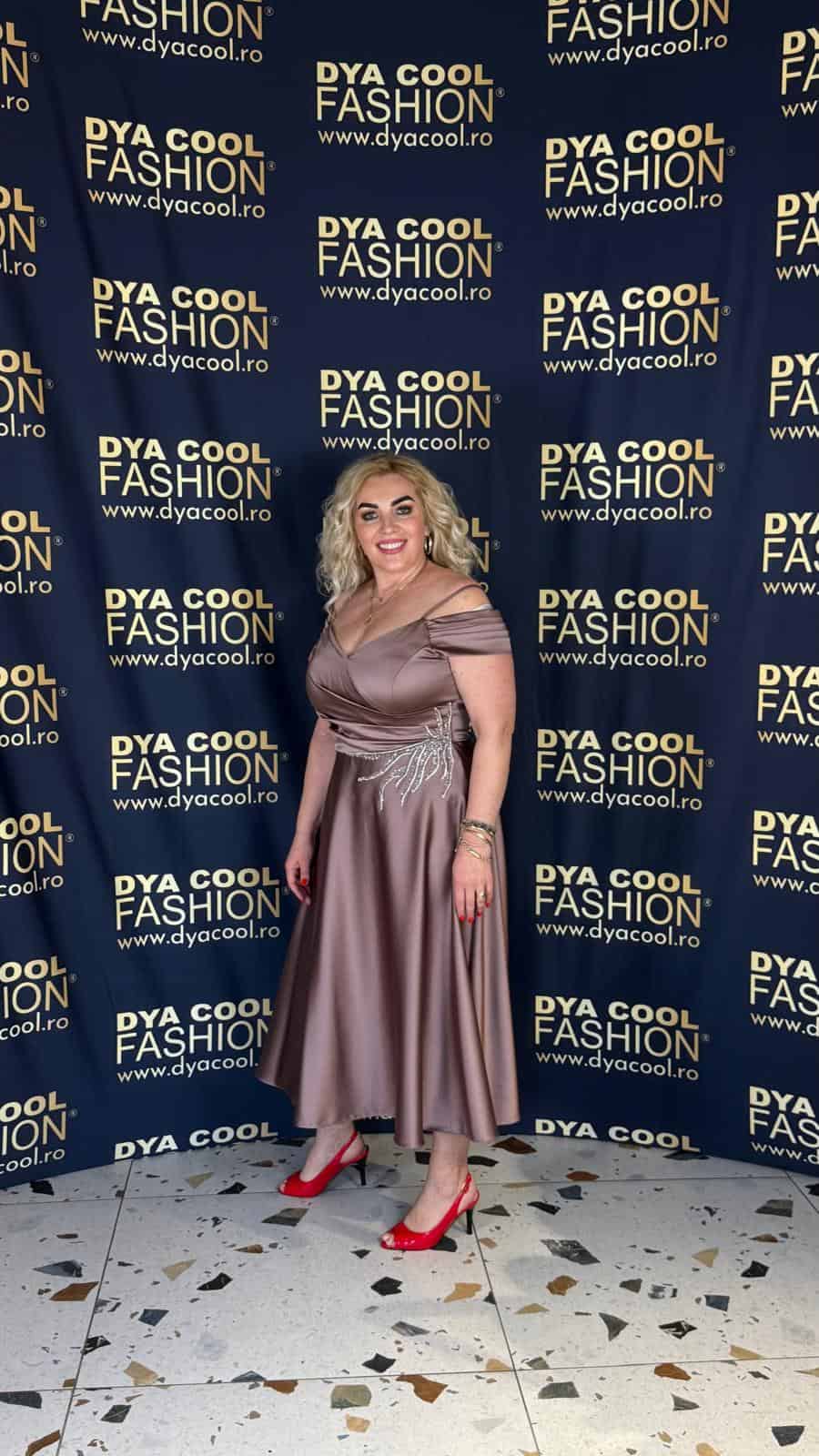 Rochie Midi Mocca cu Pietricele DYA959 - imagine 2