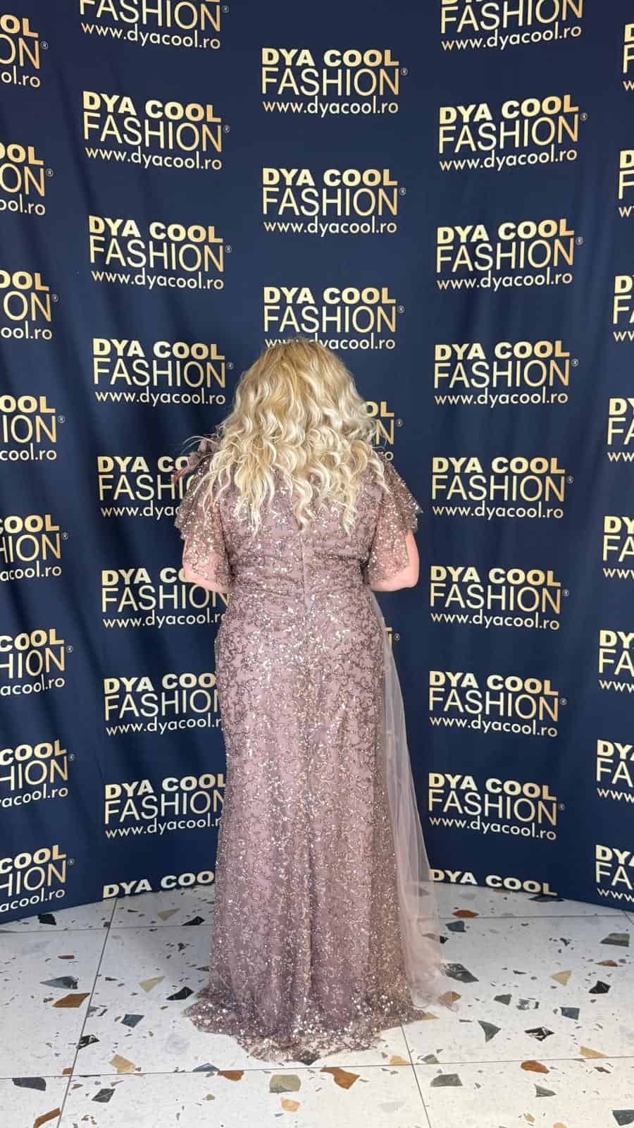 Rochie Lunga Lux Mocca Tulle DYA966 - imagine 4