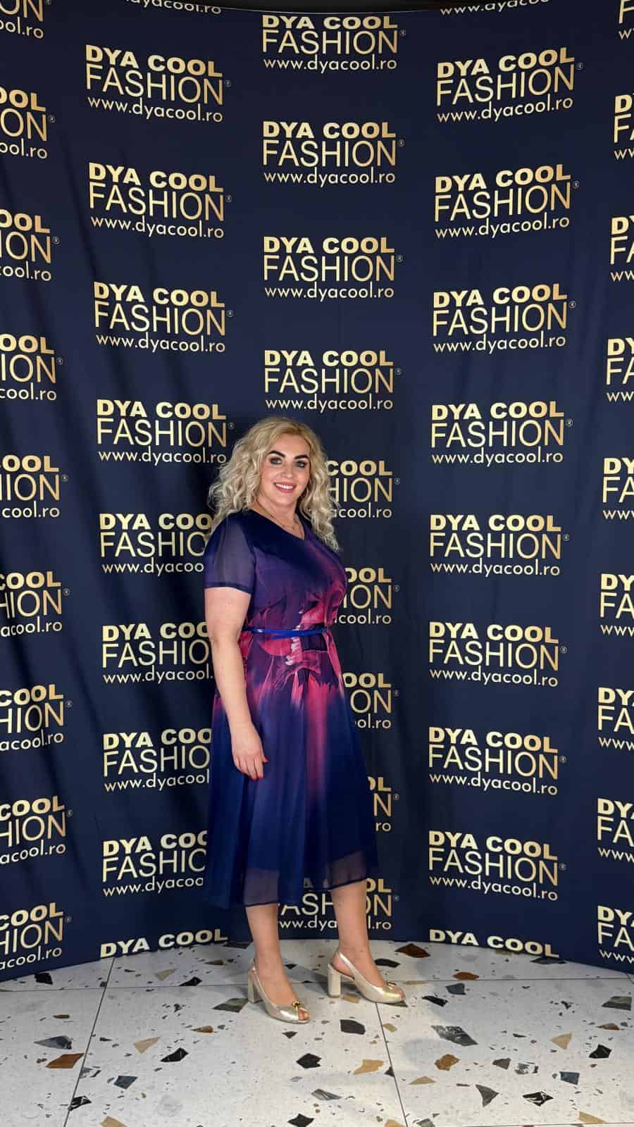 Rochie Midi Albastru-Violet DYA976 - imagine 2