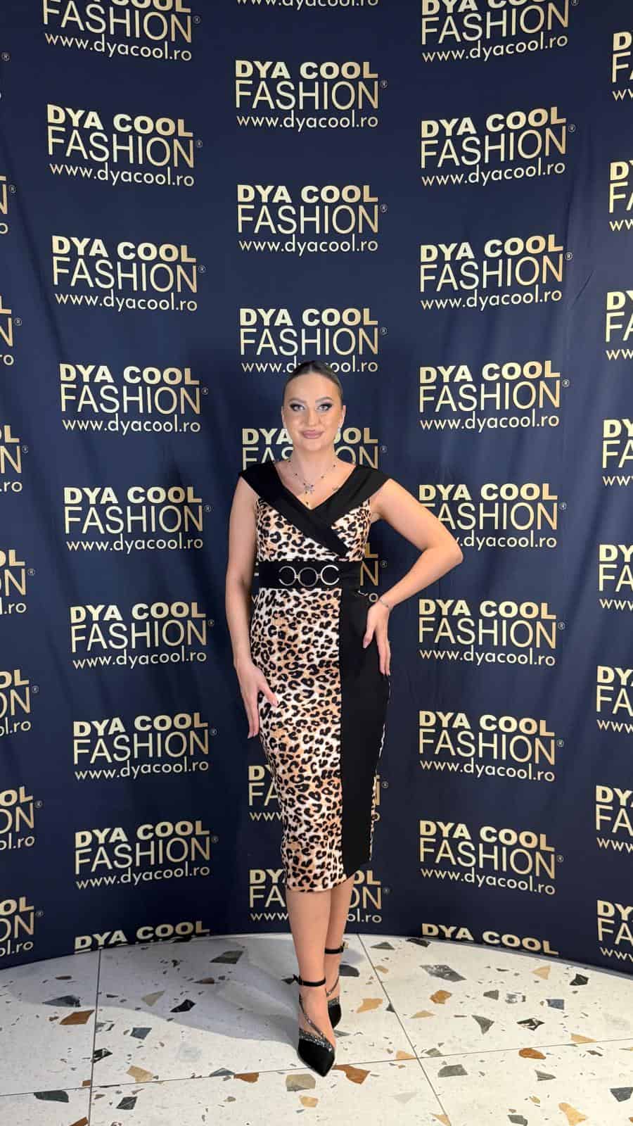 Rochie Midi Negru Animal Print DYA991
