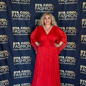 Rochie Lunga Eleganta Rosu cu Pliuri DYA993