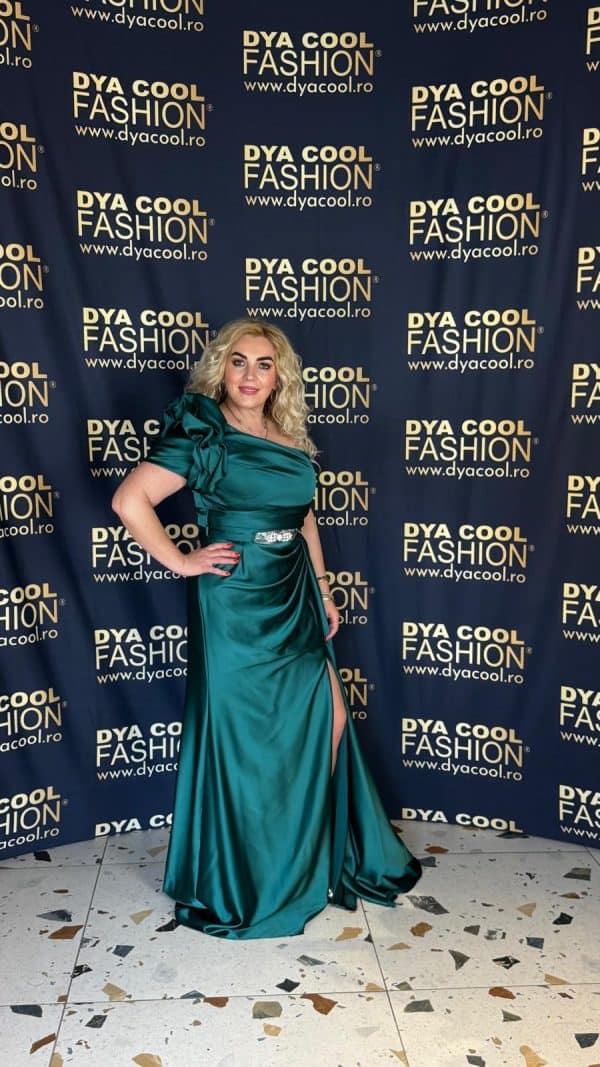 Rochie Lunga Verde Flower DYA994 - imagine 3