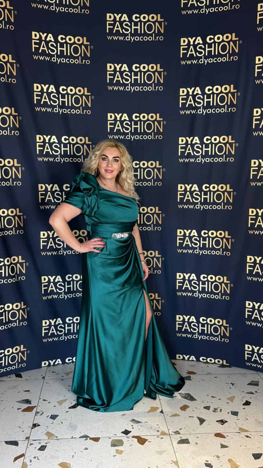 Rochie Lunga Verde Flower DYA994 - imagine 3