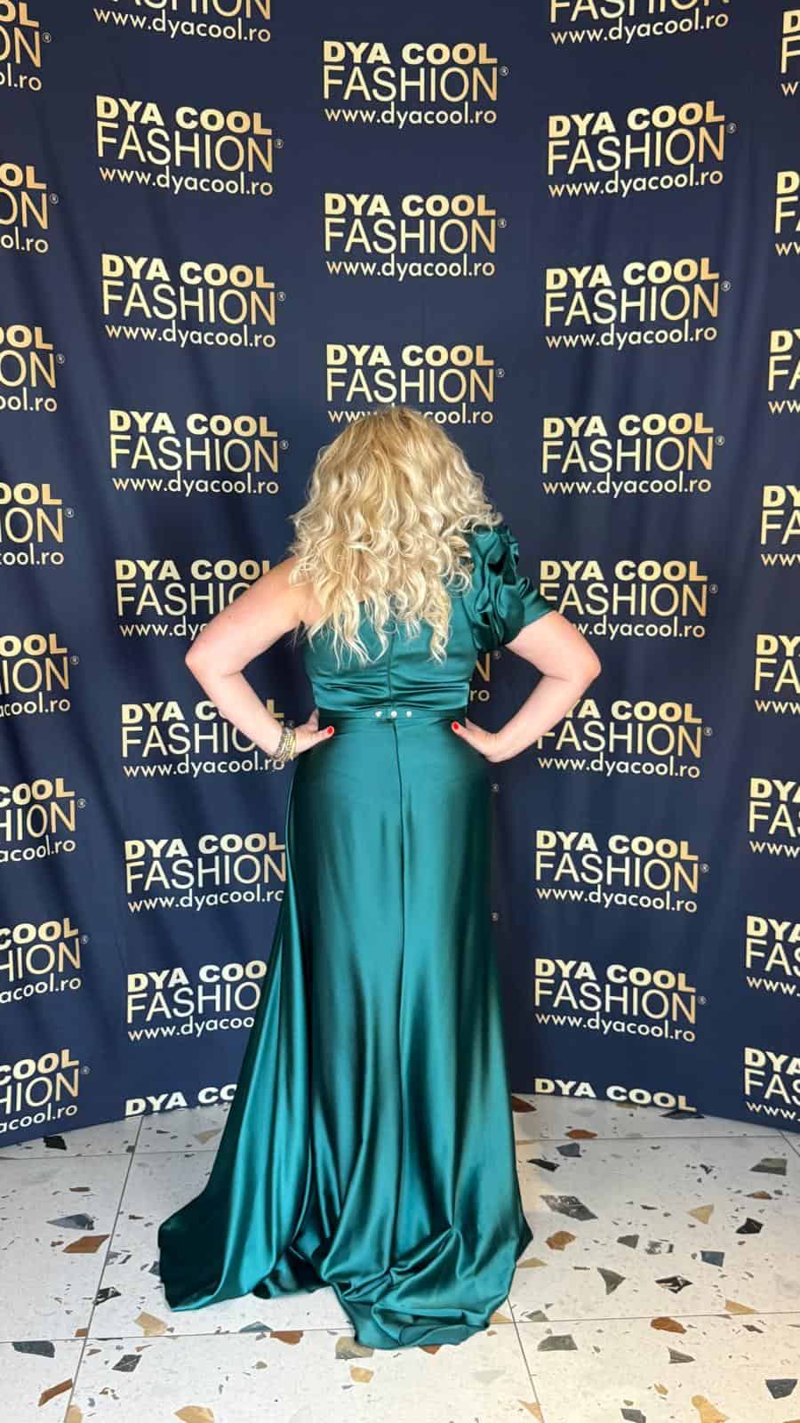 Rochie Lunga Verde Flower DYA994 - imagine 4