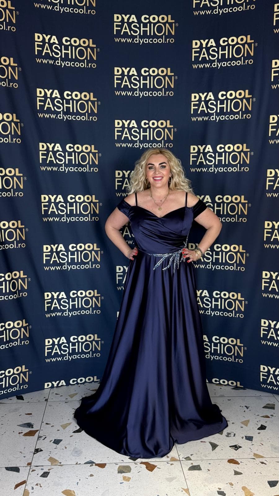 Rochie Lunga Indigo Satin DYA995