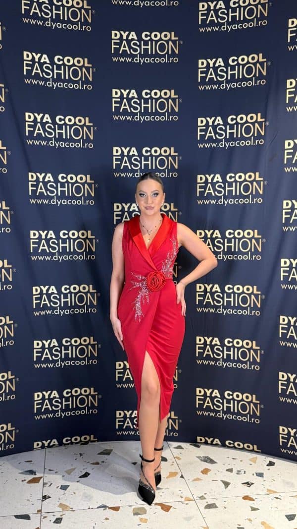 Rochie Midi  Rosu Fower DYA1001