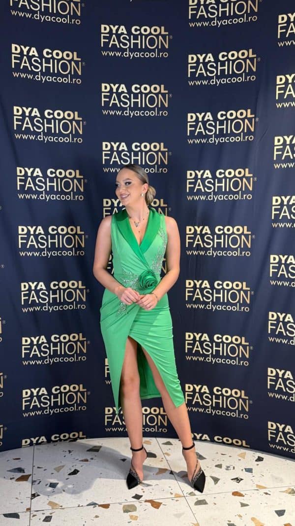 Rochie Midi Verde Fower DYA1002 - imagine 2