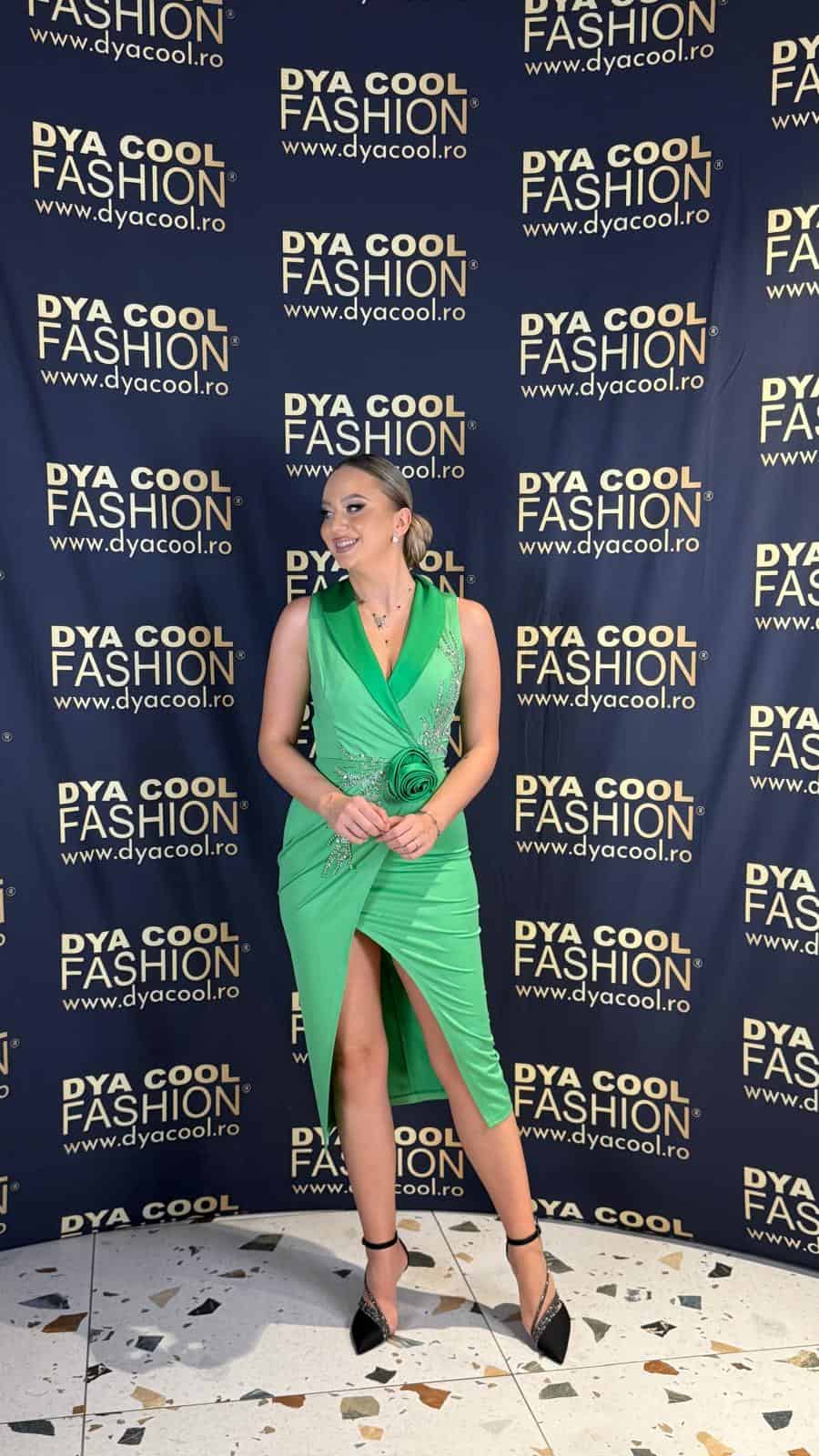 Rochie Midi Verde Fower DYA1002 - imagine 2