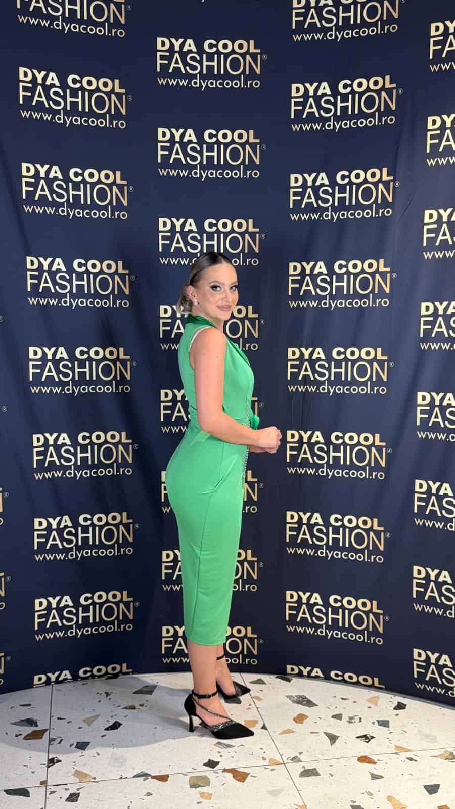 Rochie Midi Verde Fower DYA1002 - imagine 4