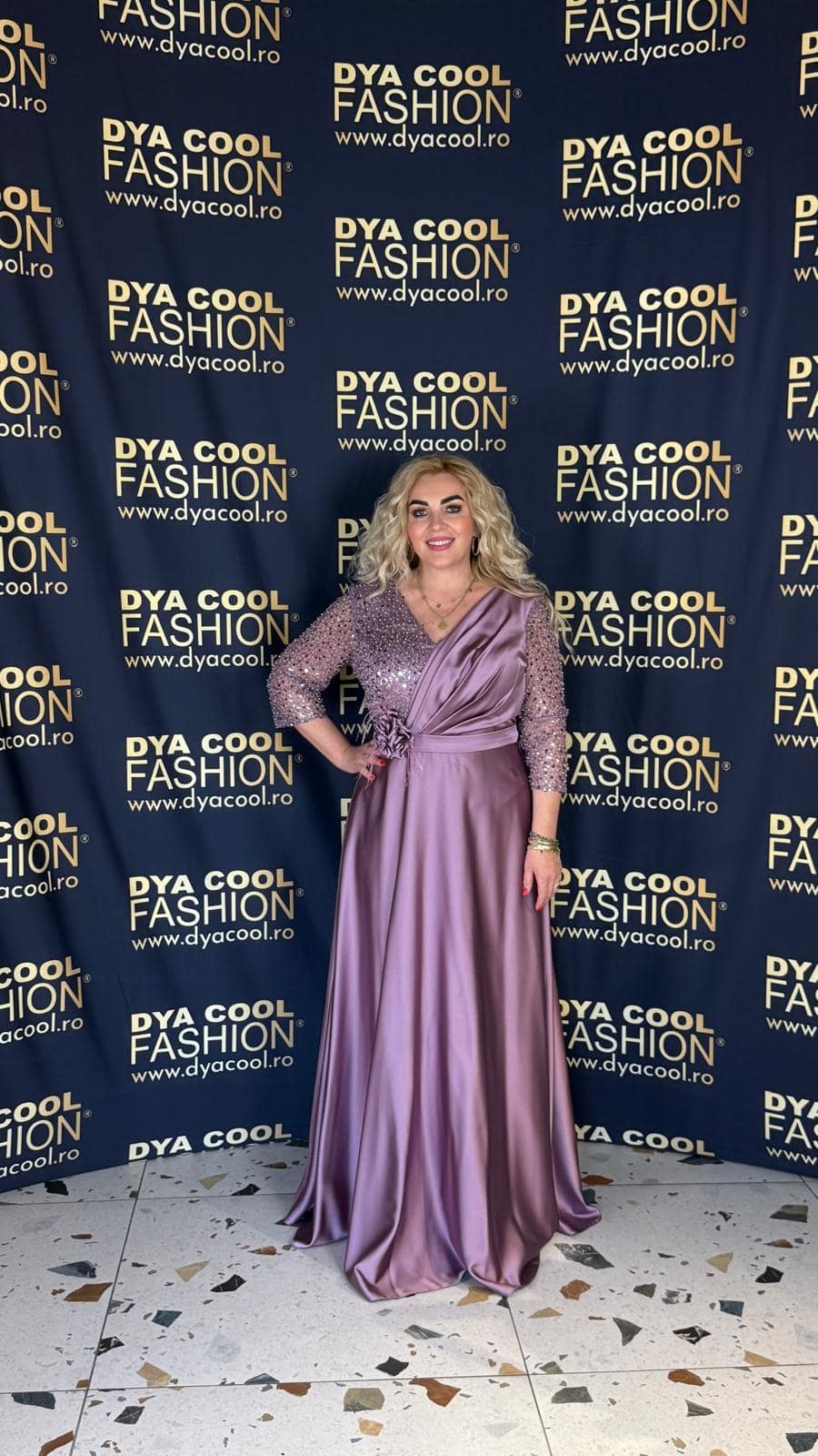 Rochie Lunga Lavanda Satin DYA1007
