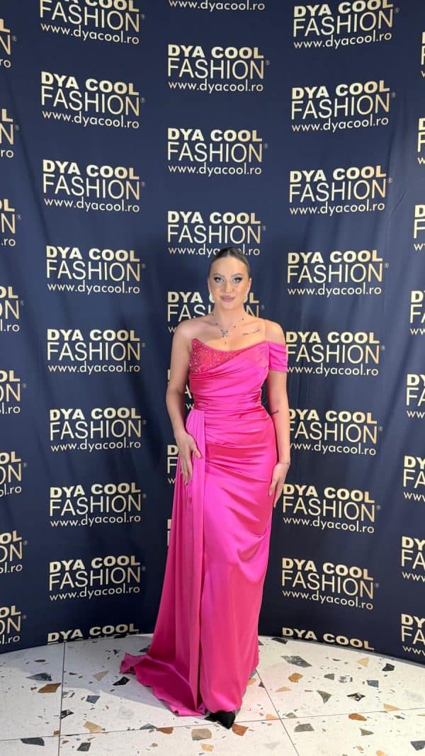 Rochie Lunga Fuxia Satin DYA1011