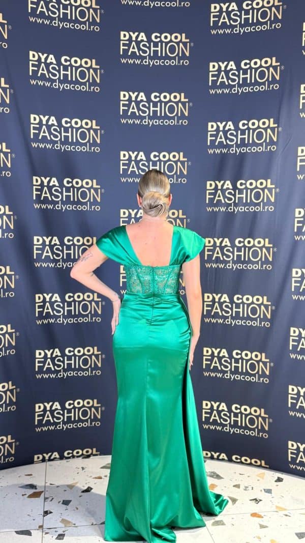 Rochie Lunga  Verde Smarald DYA1012 - imagine 4