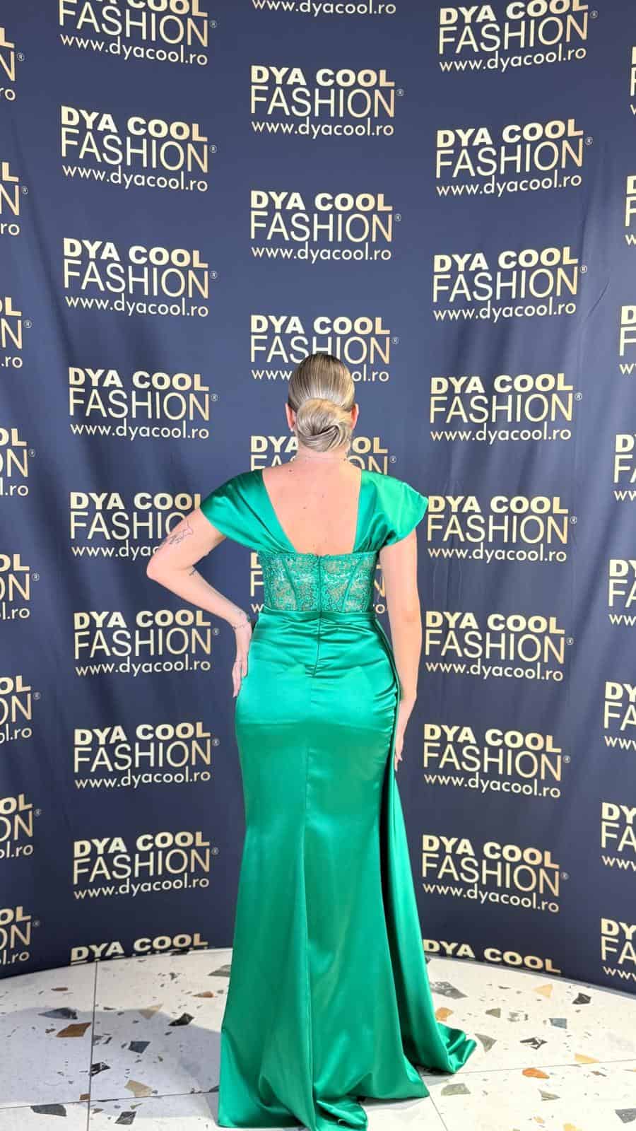 Rochie Lunga  Verde Smarald DYA1012 - imagine 4