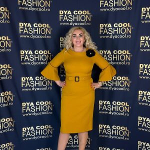 Rochie Midi Mustar cu Maneca Lunga Evazata DYA1021